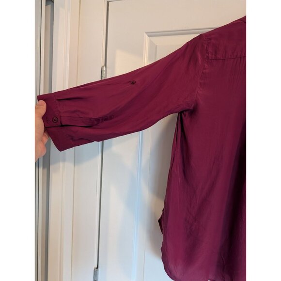 Bellatrix red purple 100% Silk Blouse size M - Picture 4 of 8